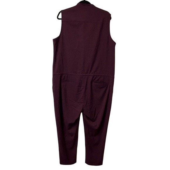 Wildfang Empower Jumpsuit Coverall Sleeveless in Eggplant Color Women's Size XL - Picture 5 of 11
